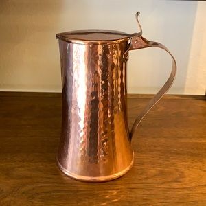 Zint Handarbeit lid & handle copper pitcher 6”